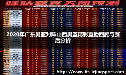 2020年广东男篮对阵山西男篮精彩直播回顾与赛后分析