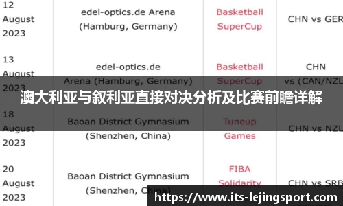 澳大利亚与叙利亚直接对决分析及比赛前瞻详解